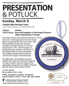 March 2020 Presentation and Potluck