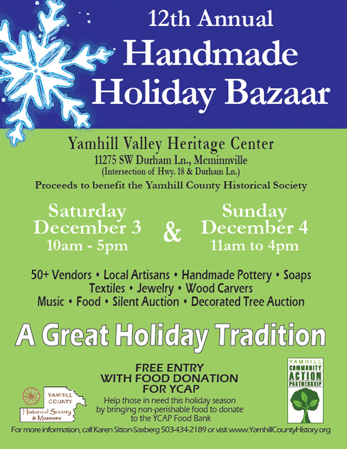Handmade Holidays Bazaar Yamhill County Historical Society & Museums